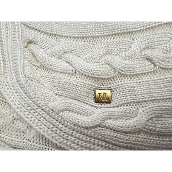 Lauren Ralph Lauren Women’s Sz. M Cream Cowl Neck Sweater Cable Knit Pullover - Picture 5 of 7